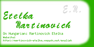 etelka martinovich business card